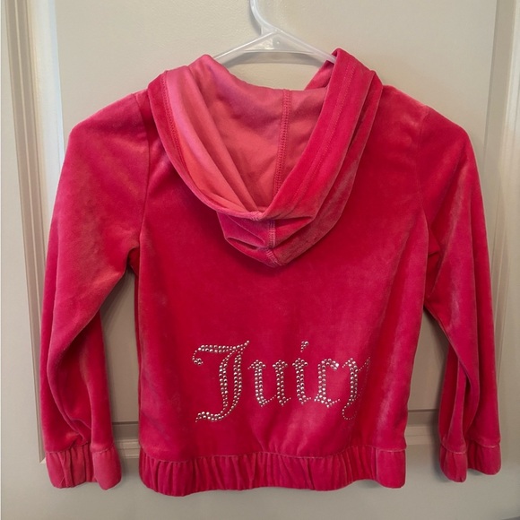 Juicy Couture kids pink velour jacket with bling on back size S (7) - Picture 9 of 12